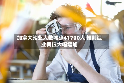 加拿大就业人数减少41700人 惟制造业岗位大幅增加