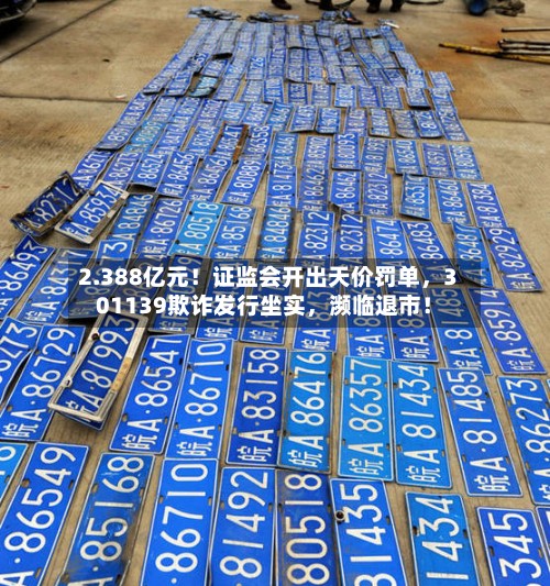 2.388亿元！证监会开出天价罚单	，301139欺诈发行坐实，濒临退市！-第2张图片