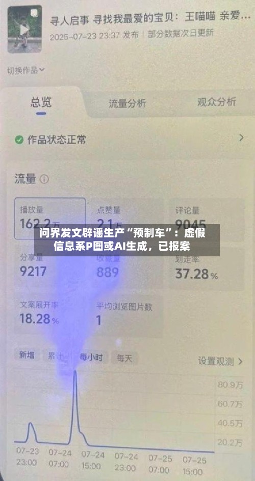 问界发文辟谣生产“预制车”：虚假信息系P图或AI生成，已报案