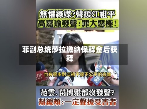 菲副总统莎拉缴纳保释金后获释