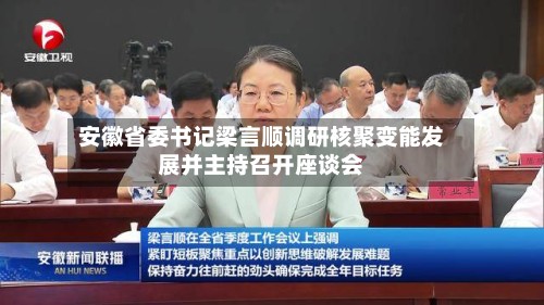 安徽省委书记梁言顺调研核聚变能发展并主持召开座谈会