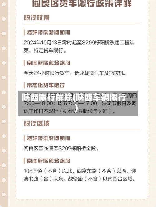 陕西限行解除(陕西车辆限行)-第2张图片