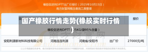 国产橡胶行情走势(橡胶实时行情)