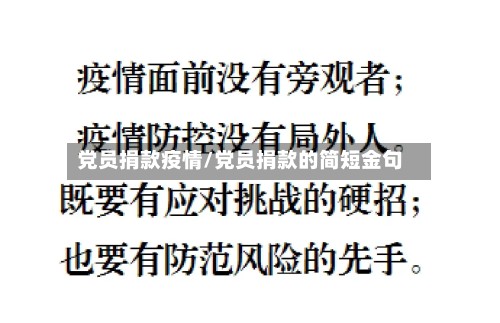 党员捐款疫情/党员捐款的简短金句