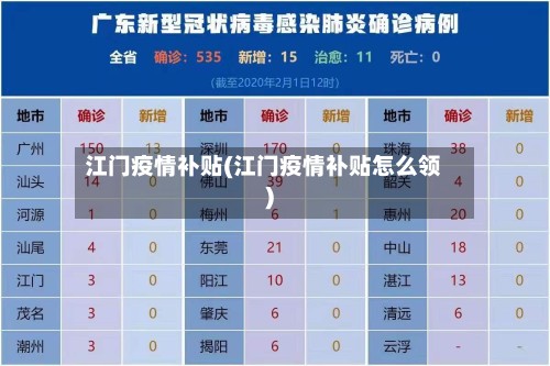 江门疫情补贴(江门疫情补贴怎么领)
