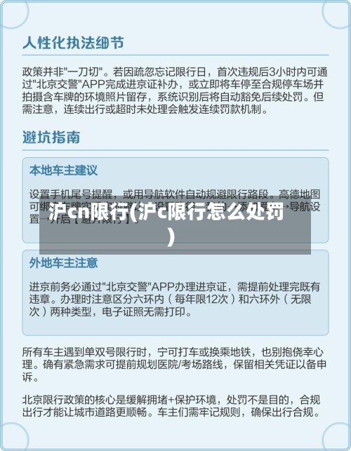 沪cn限行(沪c限行怎么处罚)